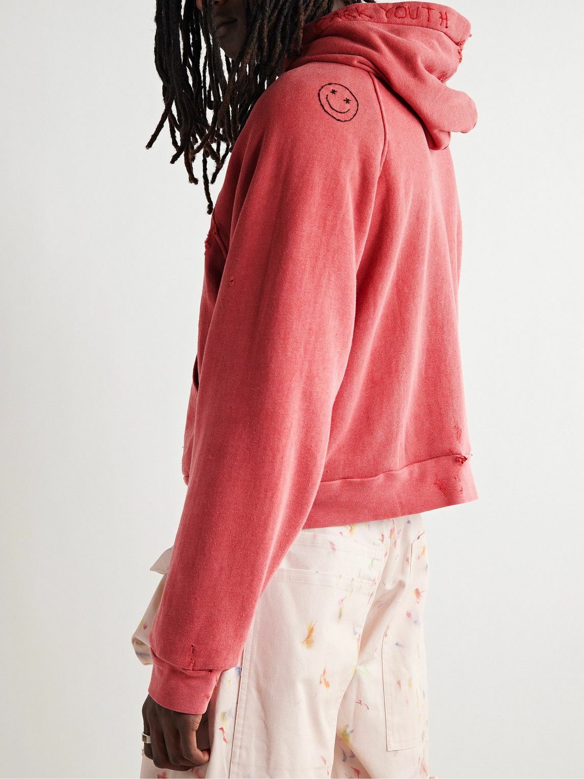 パーカー・フーディ Liberal Youth Ministry Cropped Cotton Hoodie With Distressed Liberal Youth Ministry distressed-finish Cropped Hoodie