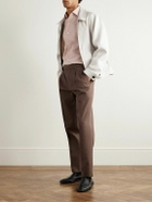 Zegna - Straight-Leg Cotton and Wool-Blend Trousers - Brown