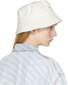 Alexander Wang Off-White Denim Crystal Logo Bucket Hat