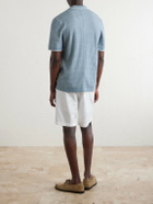 Rag & Bone - Harvey Ribbed Cotton-Blend Polo Shirt - Blue