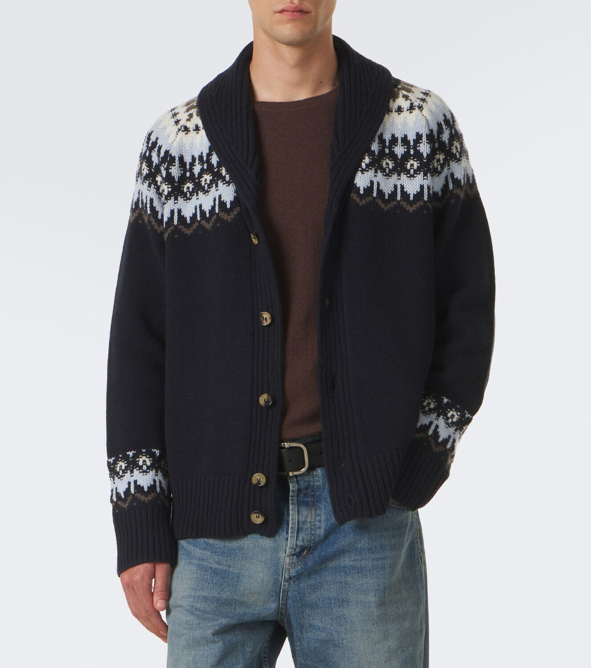 Arch4 Mr Frostvale Fair Isle cashmere cardigan