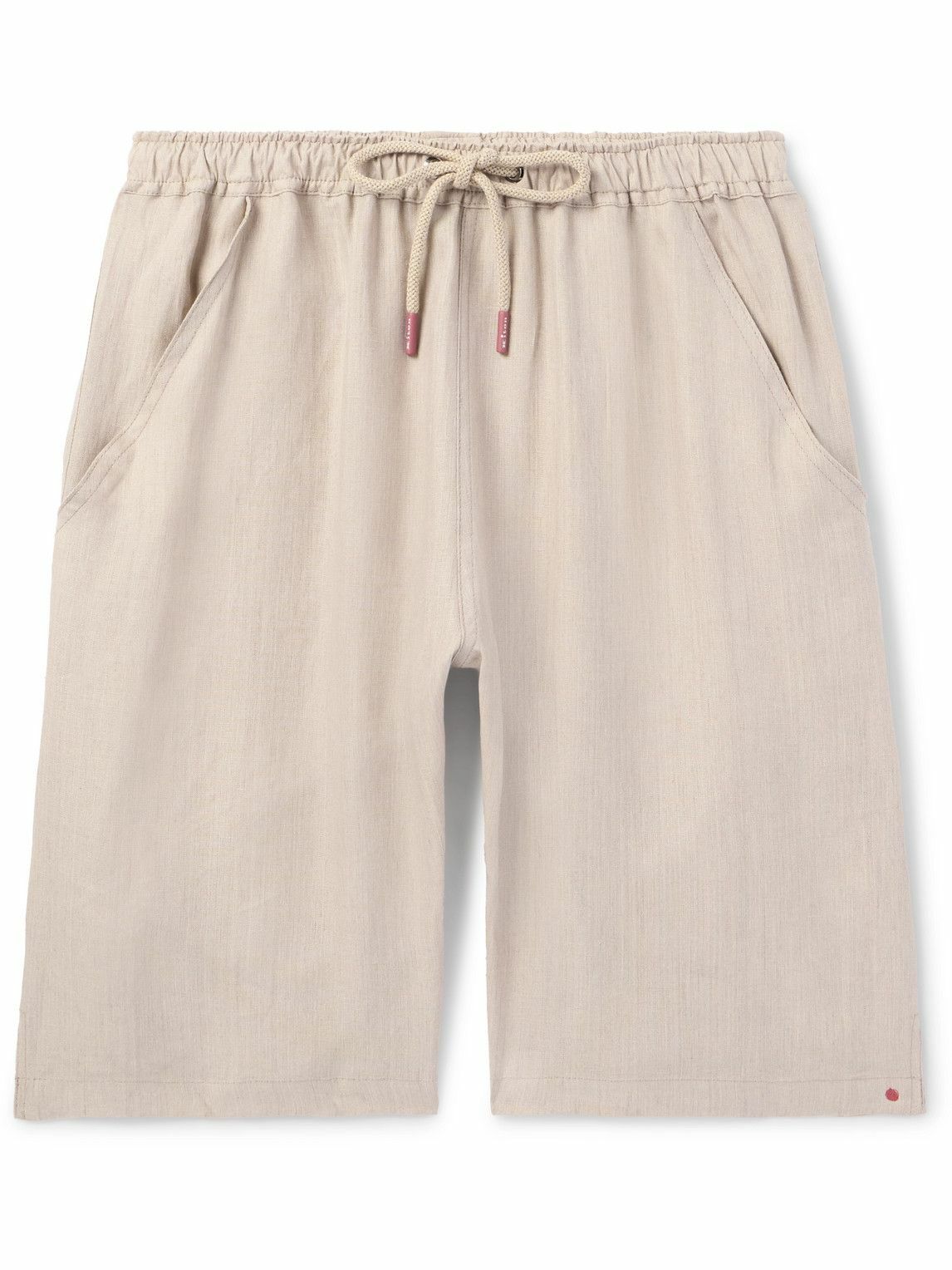 Kiton - Straight-Leg Linen Drawstring Shorts - Neutrals
