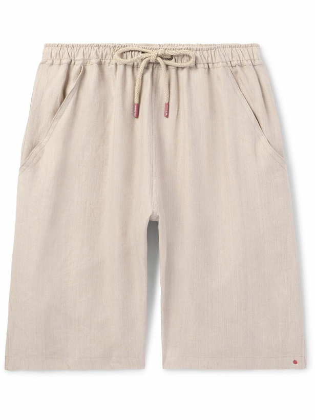 Photo: Kiton - Straight-Leg Linen Drawstring Shorts - Neutrals