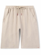 Kiton - Straight-Leg Linen Drawstring Shorts - Neutrals