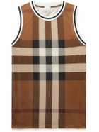 Burberry - Checked Mesh Tank Top - Brown