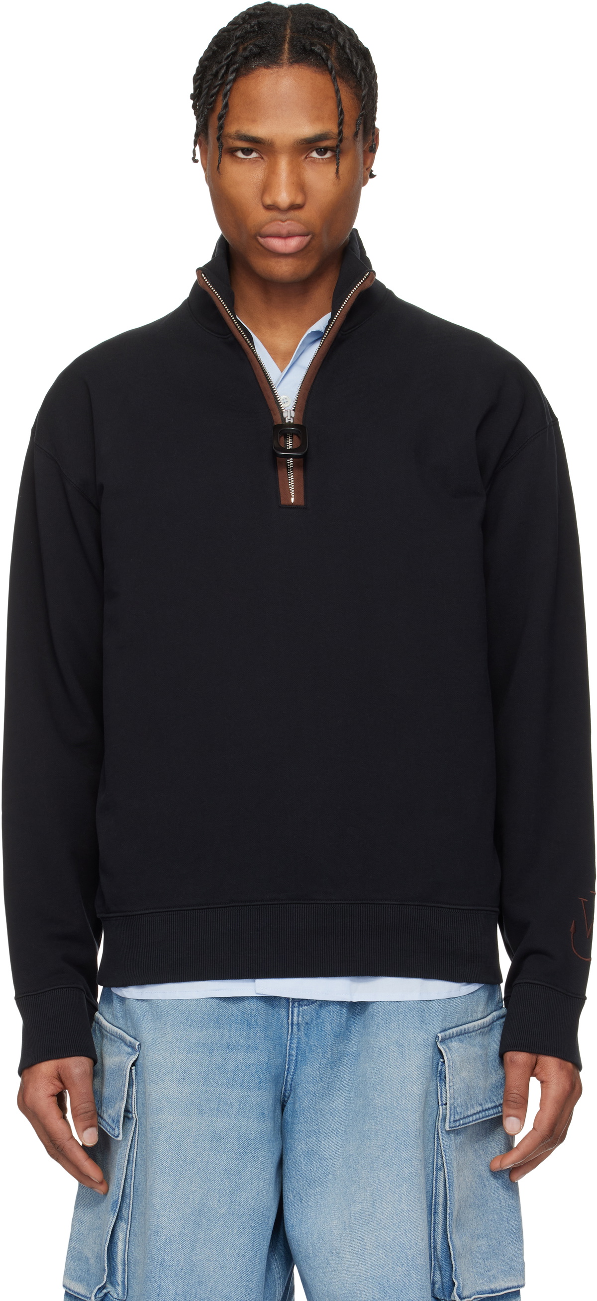 JW Anderson Black Half Zip Sweatshirt