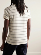 Club Monaco - Refined Striped Ribbed Cotton-Blend T-Shirt - White