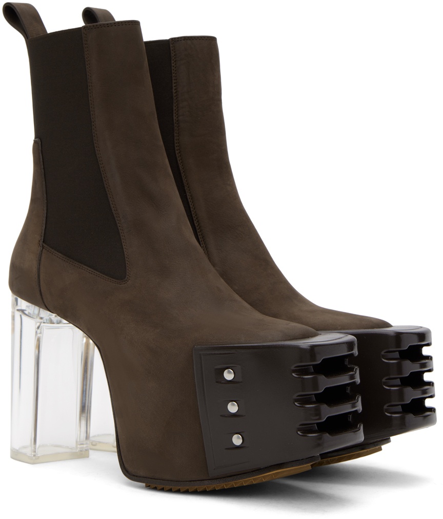 Rick Owens Brown Grilled Chelsea Boots Rick Owens