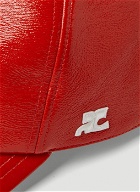 Logo Patch Vinyl Baseball Cap in Red