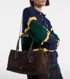 Polo Ralph Lauren Leather-trimmed suede duffel bag
