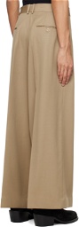 Hed Mayner Beige Creased Trousers