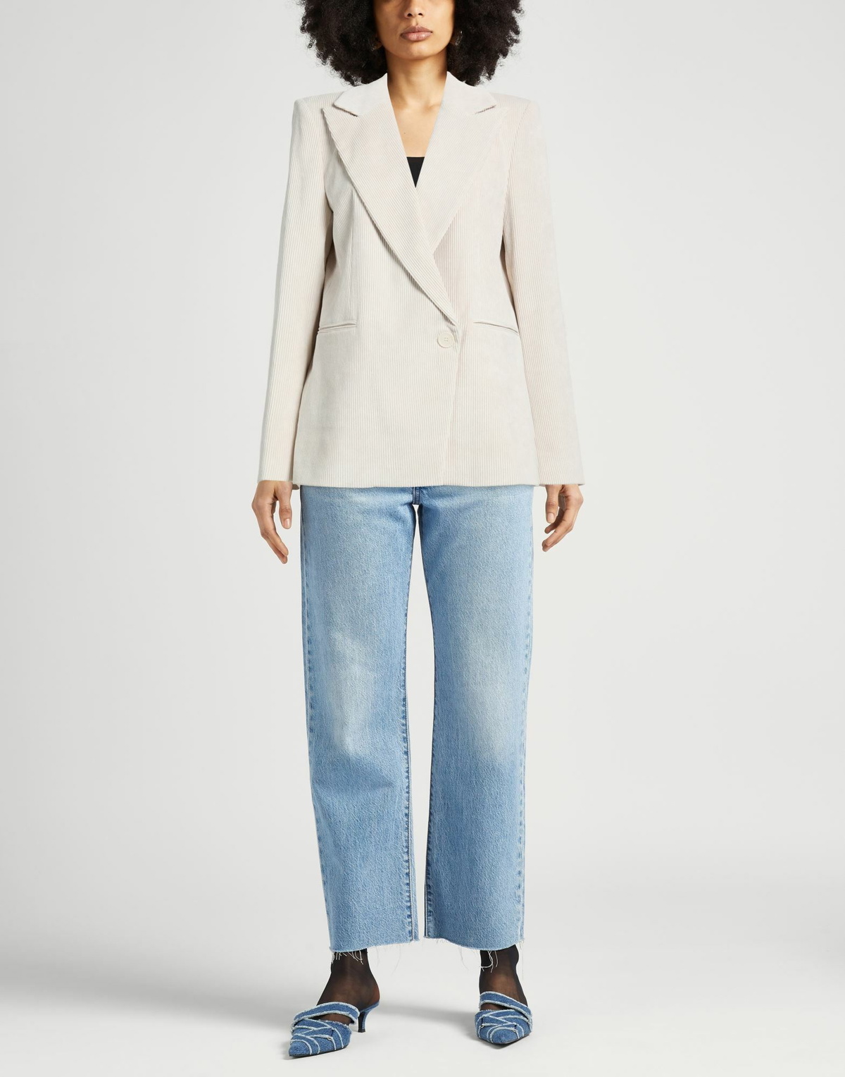 Manila Grace Womens Blazer in Cream
