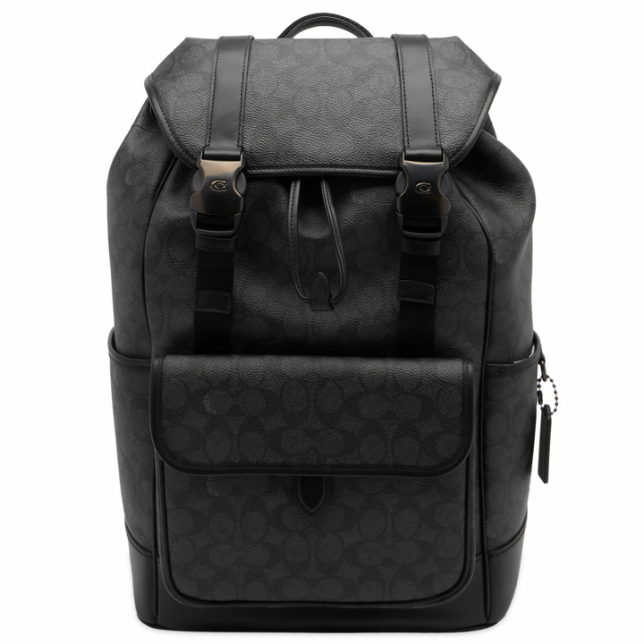 Photo: Coach Men's League Backpack in Charcoal Signature Leather 