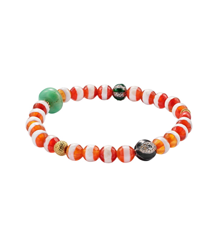 Photo: Ileana Makri 18kt gold beaded bracelet with gemstones