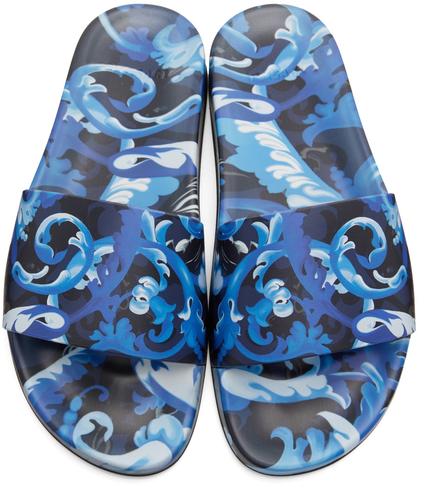 Versace Blue Baroccoflage Slides Versace display picture 1