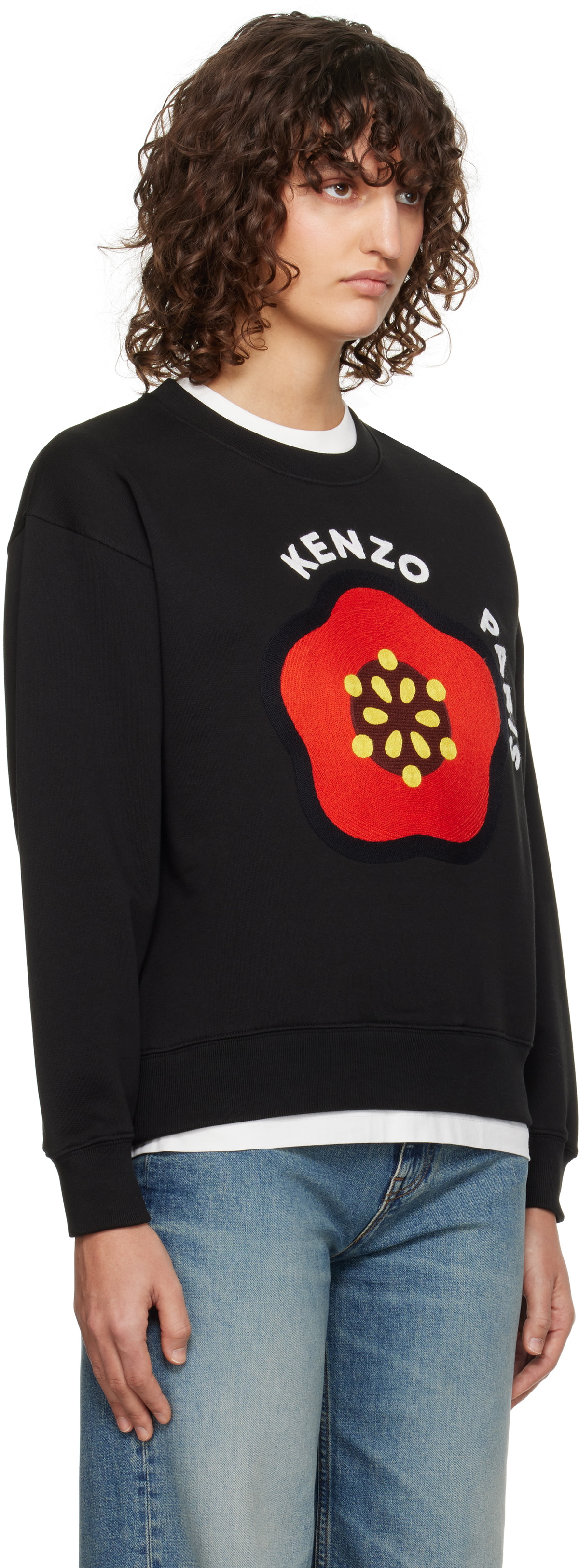 Kenzo Black Kenzo Paris Pop Embroidered Sweatshirt