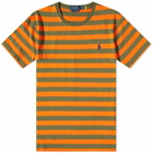 Polo Ralph Lauren Men's Stiped T-Shirt in Sailing Orange/Dark Sage