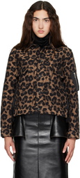 sacai Beige Leopard x Nylon Twill Jacket