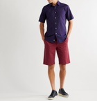 Canali - Stretch-Cotton Twill Shorts - Red