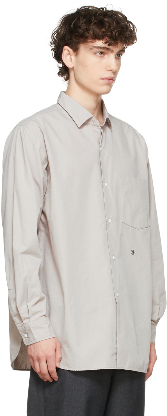 Nanamica Grey Regular Collar Wind Shirt Nanamica