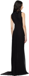 Ann Demeulemeester Black Leah Long Asymmetric Maxi Dress