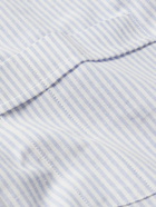 Kingsman - Button-Down Collar Striped Cotton Shirt - Blue