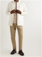 Caruso - Straight-Leg Cotton and Linen-Blend Trousers - Neutrals