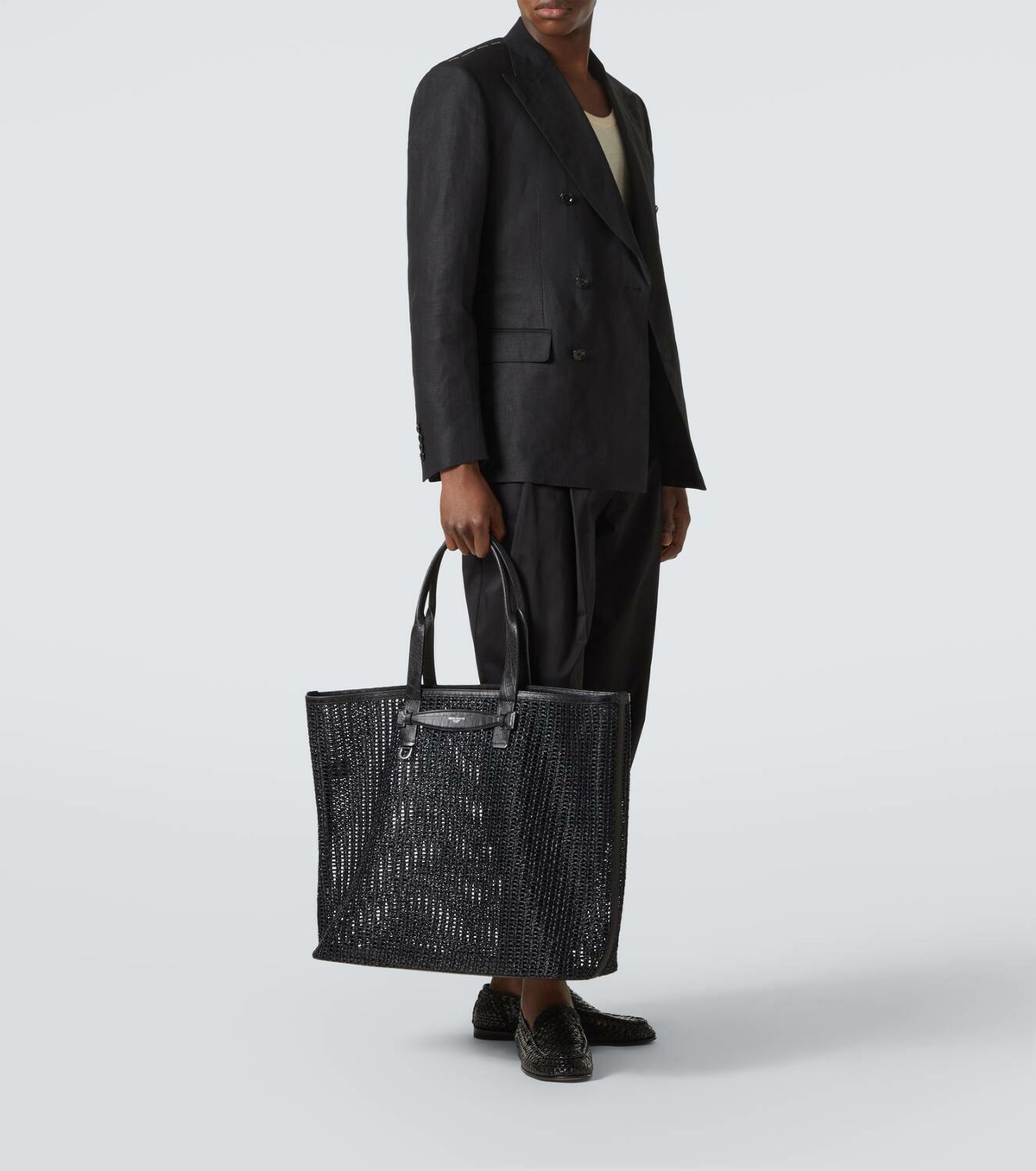 Dolce&Gabbana Adamo woven leather-trimmed shopper