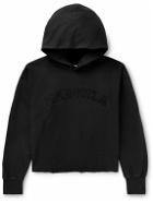 Maison Margiela - Logo-Embroidered Cotton-Jersey Hoodie - Black