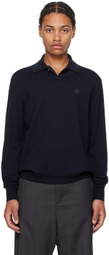 Bally Navy Merino Wool Polo