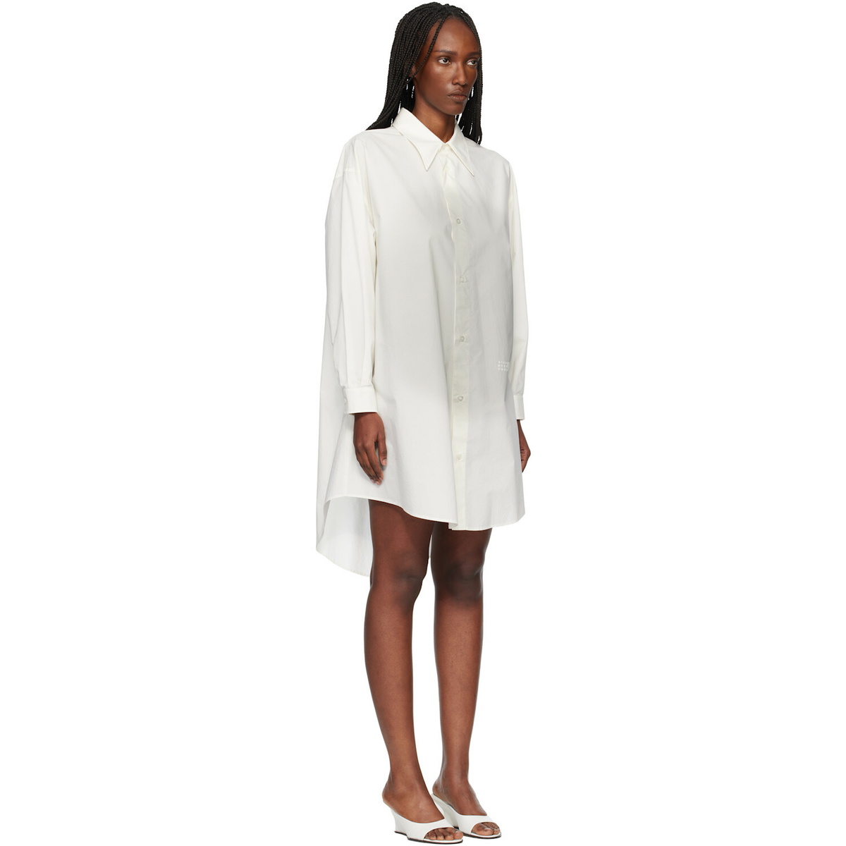 MM6 Maison Margiela Off-White Cotton Poplin Minidress