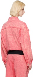 MSGM Pink Cropped Denim Jacket
