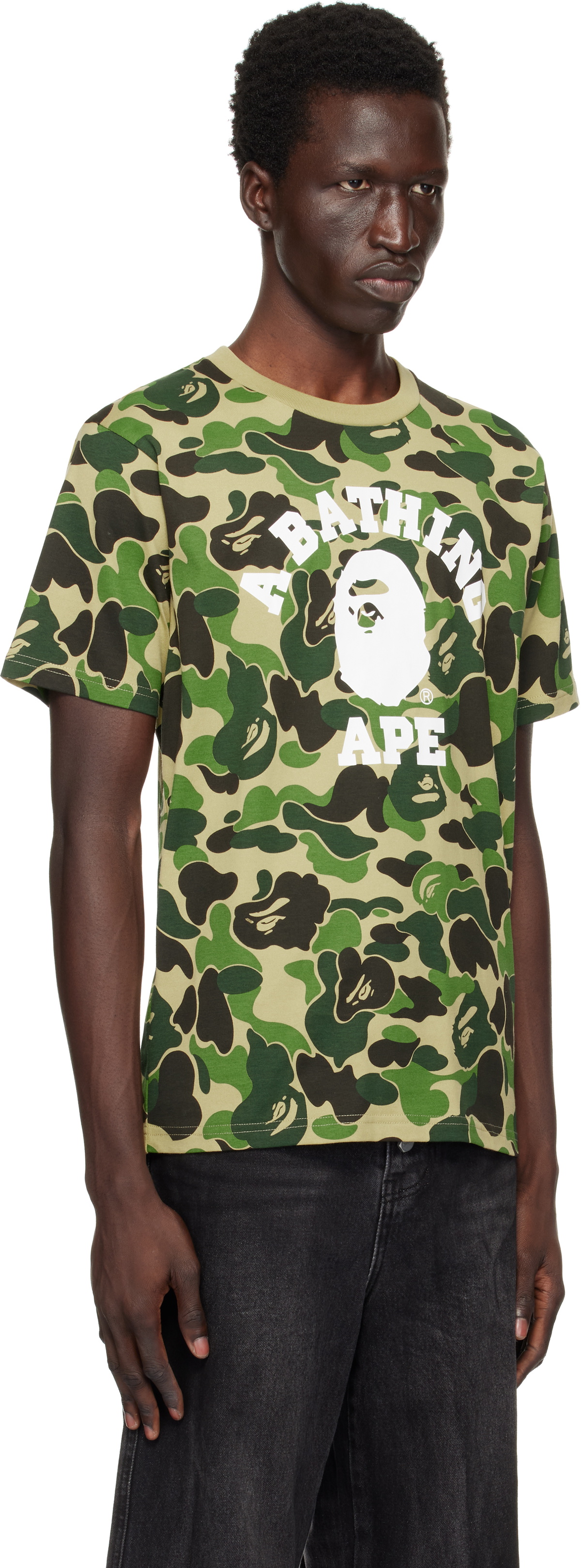 BAPE Green ABC Camo College T-shirt A Bathing Ape