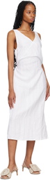 Deiji Studios White V-Neck Midi Dress