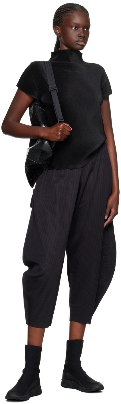 Pleats Please Issey Miyake Black Mist Basics Turtleneck