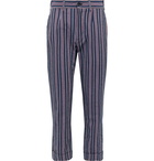 Engineered Garments - Andover Tapered Striped Cotton-Blend Seersucker Suit Trousers - Blue