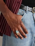 Jacques Marie Mage - Yellowstone Forever Lamar Sterling Silver, 18-Karat Gold and Turquoise Ring - Silver