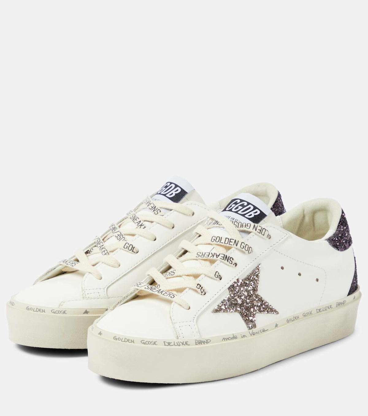 Golden Goose Hi Star glitter leather sneakers Golden Goose