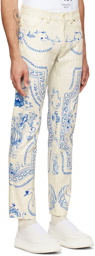 Casablanca White Plat A Dessert Straight-Leg Jeans