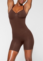 Skims Seamless Sculpt Mid-thigh Bodysuit Brown