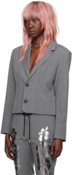 I'm Sorry by Petra Collins SSENSE Exclusive Gray Mimi Wade Edition Shrunken Blazer