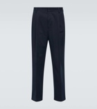 Dries Van Noten Pleated cotton-blend straight pants