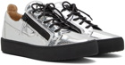 Giuseppe Zanotti Silver Graphic Sneakers