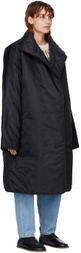 Hed Mayner Black Slit Unbuttoned Coat