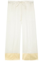 Toteme Drawstring Straight-leg Satin Trousers White