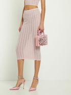 MACH & MACH - Flower Satin & Crystal Top Handle Bag