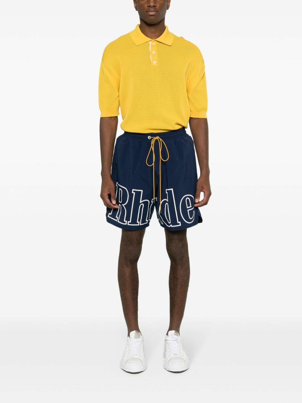RHUDE Blue Logo-Print Shorts