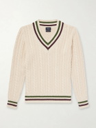 Drake's - Cricket Knitted Cotton and Cashmere-Blend Sweater - Neutrals