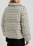 Varley Eugene Quilted Checked Wool-blend Coat Black And White