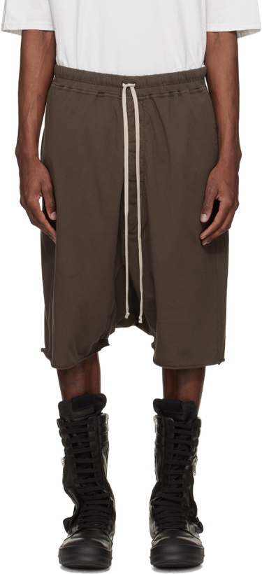 Photo: Rick Owens DRKSHDW Brown Temple Drawstring Pods Shorts